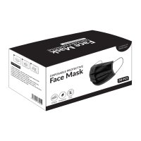Disposable Face Mask 3Ply Earloop Black 50Pcs
