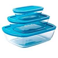 PYREX DISH SET 3PCS W/LID 214P+215P+216P