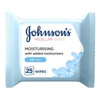 Johnson's Moisturising & Cleansing Makeup Remover Facial Micellar Wipes for Dry Skin, 25 Pieces