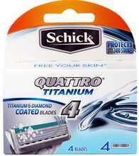 Schick Quattro Titanium Blade Refills For Men 4 Pieces