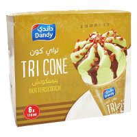DANDY Tri Cone Butterscotch Ice Cream Pack 110mlx6pcs