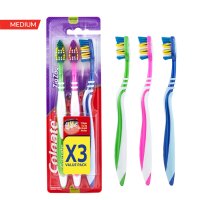 COLGATE Zigzag Plus Medium Toothbrush 3's