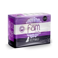 FAM Night Sanitary Pads Folded with Wings 24's