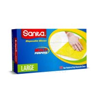 SANITA Vinyl Gloves Powder-Free Large 100's