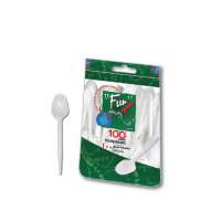 FUN White Plastic Teaspoon 5"/100pcs
