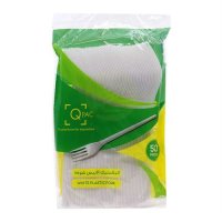 Qpac Plastic Fork White 50Pcs Qpfw