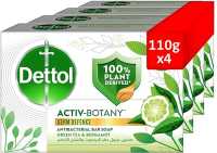 Dettol Activ- Botany Germ Defence Antibacterial Bar Soap With Green Tea & Bergamot 110G X 4