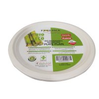 FOOD PACK Bagasse Plate Plain 12" 10Pcs