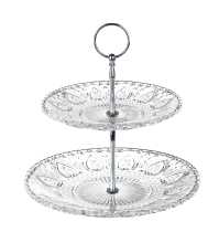 RYB GLASS 2LYR CAKE PLATE SET H20830014