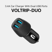 PROMATE CAR CHAGER W/USB PORTS BLK
