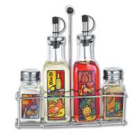 ROYAL BLUE Condiment Set  (Oil,Vinegar, Pepper&Salt)