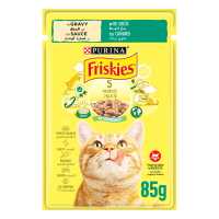 PURINA FRISKIES CAT FOOD DUCK IN GRAVY POUCH 85G