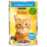 FRISKIES CAT FOOD SALMON IN GRAVY POUCH 85G