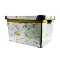 VIOLET HOUSE DECORATED STORAGE BOX 20L ASTD 0648