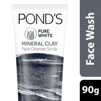Ponds Face Cleanser Scrub Pure White Mineral Clay With Charcoal 90g