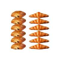 MINI CROISSANT 25G 6PCS+MINI CROISSANT AU CHOCOLAT 28G 6PCS 