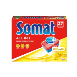 SOMAT Dishwasher Tablets All-in-1,  27's