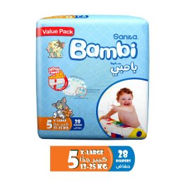 SANITA Bambi Baby Diapers X-large Size 5,28pcs