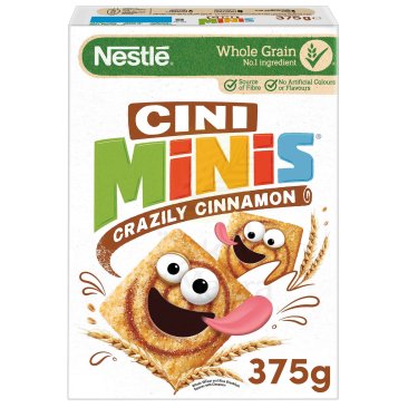 NESTLE Cini Minis Whole Wheat & Rice Cereal Cinnamon 375g