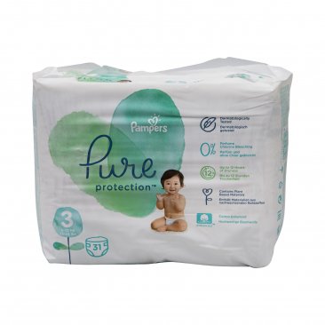 Pampers Pure Protection Baby Diapers Size 3, 31pcs