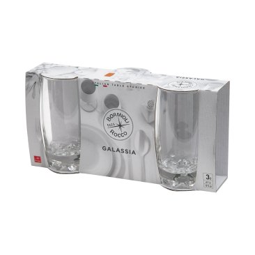 Bormioli Rocco Glassia Glass Cups Set 410mlx3pcs
