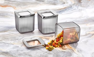 Vipahmet Food Container Square Black-Copper 800ml x 3