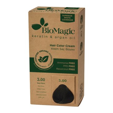 BIOMAGIC Hair Color Cream Kit 3/00 Dark Brown