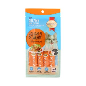 SMARTHEART Creamy Dog Treats - Chicken & Carrot 15g x 4