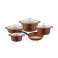 FALEZ Nova Cookware Set Premium Copper 9pcs
