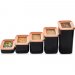 Vipahmet Food Container Square Black Copper 5pc Set